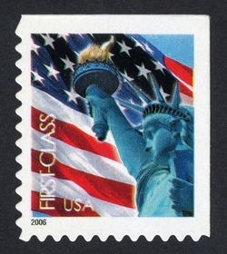 Flag and Statue of Liberty - First-Class - Booklet Single - Perf 10.25 X 10.75 United States Postage Stamp