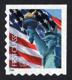 Flag and Statue of Liberty - First-Class - Booklet Single - Perf 8 United States Postage Stamp