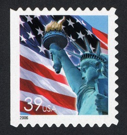 Statue of Liberty and Flag - Booklet Single United States Postage Stamp