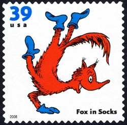 Fox in Socks United States Postage Stamp | Children's Book Animals
