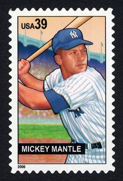 Mickey Mantle United States Postage Stamp | Baseball Sluggers