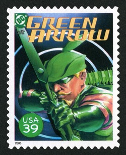 Cover of Green Arrow United States Postage Stamp | DC Comics - Super Heroes
