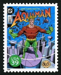 Cover of Aquaman United States Postage Stamp | DC Comics - Super Heroes