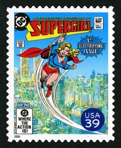 Cover of Supergirl United States Postage Stamp | DC Comics - Super Heroes