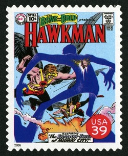 Cover of Hawkman United States Postage Stamp | DC Comics - Super Heroes