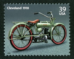 Cleveland 1918 United States Postage Stamp | American Motorcycles