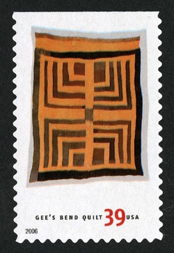 Housetop Four Block Half Log Cabin United States Postage Stamp | Quilts of Gee’s Bend