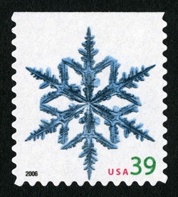 Snowflake Design 1 - Booklet Single - Perf 11.25 X 11.5 United States Postage Stamp | Snowflakes - Christmas