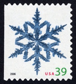 Snowflake Design 1 - Booklet Single - Perf 11.25 X 10.75 United States Postage Stamp | Snowflakes - Christmas