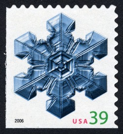 Snowflake Design 3 - Booklet Single - Perf 11.25 X 10.75 United States Postage Stamp | Snowflakes - Christmas