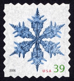 Snowflake Design 4 - Booklet Single - Perf 8 United States Postage Stamp