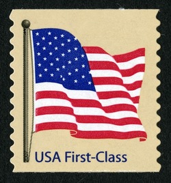 American Flag - First-Class - Horizontal Imperforate - Self-adhesive - Perf 11 United States Postage Stamp