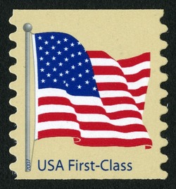 American Flag - First-Class - Horizontal Imperforate - Self-adhesive - Perf 8.5 United States Postage Stamp