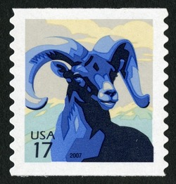 Bighorn Sheep - Horizontal Imperforate United States Postage Stamp