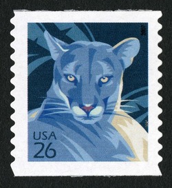 Florida Panther - Horizontal Imperforate United States Postage Stamp