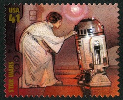 Princess Leia and R2-D2 United States Postage Stamp | Star Wars
