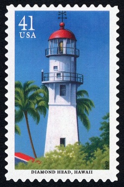 Diamond Head - Hawaii United States Postage Stamp | Pacific Lighthouses