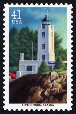 Five Finger - Alaska United States Postage Stamp | Pacific Lighthouses