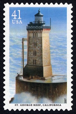 St. George Reef - California United States Postage Stamp | Pacific Lighthouses