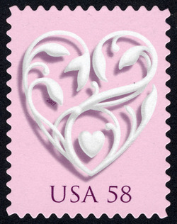 Wedding Hearts - Pink Background United States Postage Stamp | Wedding
