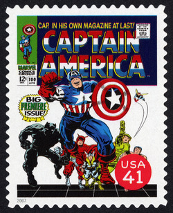 Cover of Captain America United States Postage Stamp | Marvel Comics - Super Heroes