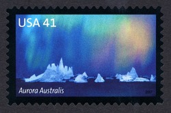 Aurora Australis United States Postage Stamp | Polar Lights