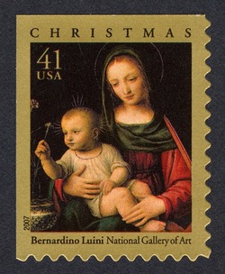Bernardino Luini - Madonna of the Carnation United States Postage Stamp