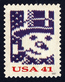Snowman United States Postage Stamp | Christmas Knits