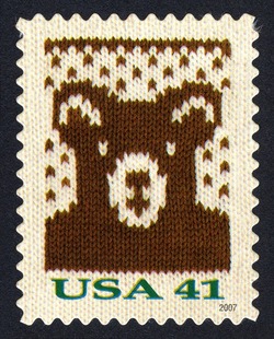 Bear United States Postage Stamp | Christmas Knits