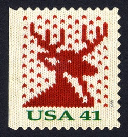 Reindeer - Booklet Single - Small Size United States Postage Stamp | Christmas Knits