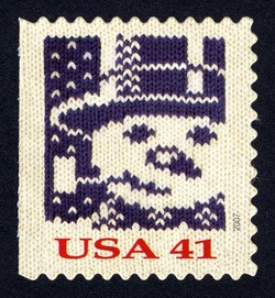 Snowman - Booklet Single - Small Size United States Postage Stamp | Christmas Knits