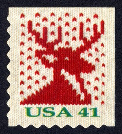 Reindeer - Booklet Single - Perf 8 United States Postage Stamp | Christmas Knits