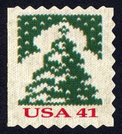Christmas Tree - Booklet Single - Perf 8 United States Postage Stamp | Christmas Knits