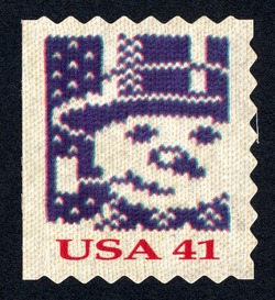 Snowman - Booklet Single - Perf 8 United States Postage Stamp | Christmas Knits