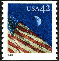 Flag at Night - Horizontal Imperforate United States Postage Stamp | Flags 24/7