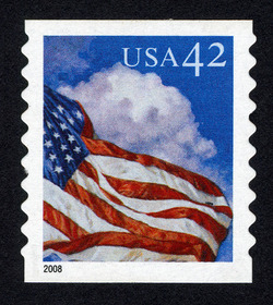 Flag at Midday - Horizontal Imperforate - Self-adhesive - Square Corners United States Postage Stamp | Flags 24/7