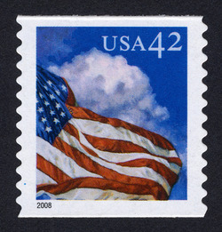 Flag at Midday - Horizontal Imperforate - Self-adhesive - Perf 11 United States Postage Stamp | Flags 24/7