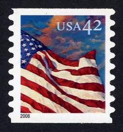 Flag at Dusk - Horizontal Imperforate - Self-adhesive - Perf 8.5 United States Postage Stamp | Flags 24/7