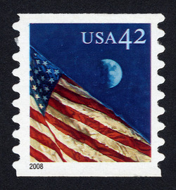 Flag at Night - Horizontal Imperforate - Self-adhesive - Perf 8.5 United States Postage Stamp | Flags 24/7