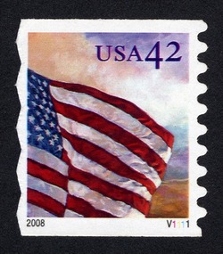 Flag at Dawn - Horizontal Imperforate - Self-adhesive - Perf 8.5 United States Postage Stamp | Flags 24/7