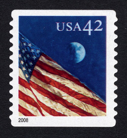 Flag at Night - Horizontal Imperforate - Self-adhesive - Rounded Corners United States Postage Stamp | Flags 24/7