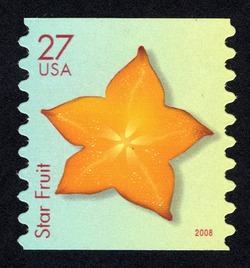 Star Fruit - Horizontal Imperforate United States Postage Stamp | Tropical Fruit