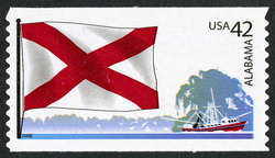 Alabama Flag - Shrimp Boat United States Postage Stamp | Flags of Our Nation