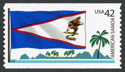 American Samoa Flag - Palm Trees United States Postage Stamp | Flags of Our Nation
