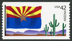 Arizona Flag - Saguaro Cacti United States Postage Stamp | Flags of Our Nation