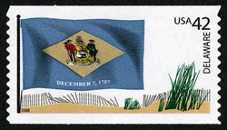 Delaware Flag - Beach United States Postage Stamp | Flags of Our Nation