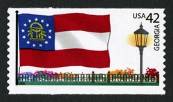 Georgia Flag - Lamp Post United States Postage Stamp | Flags of Our Nation