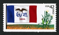 Iowa Flag - Cornstalks United States Postage Stamp | Flags of Our Nation