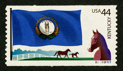 Kentucky Flag - Horses United States Postage Stamp | Flags of Our Nation