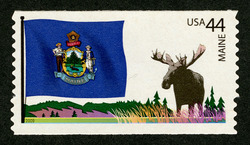 Maine Flag - Moose United States Postage Stamp | Flags of Our Nation